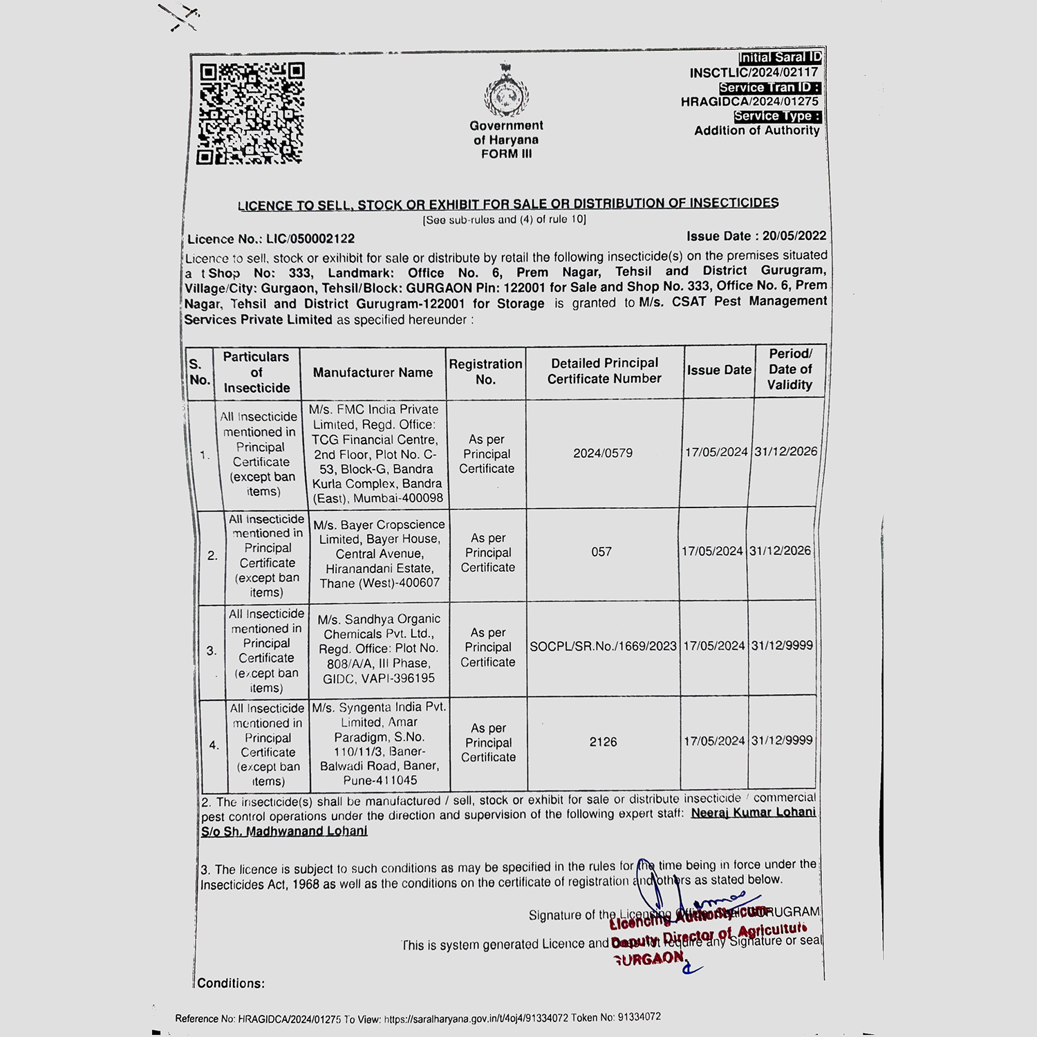 CSAT Stock And Sell Licence
